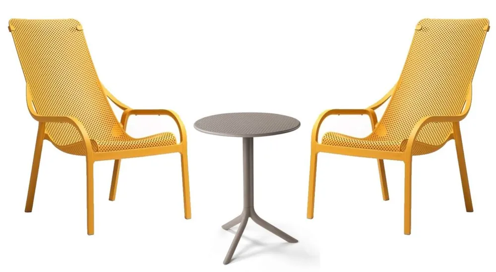 Set Nardi cu 2 fotolii Net Lounge mustar + masuta Step tortora Cumpără online