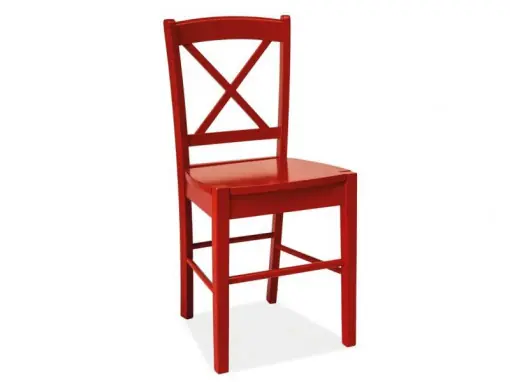 STOC 1 BUC!!! SCAUN DINING CD-56 ROSU DIN LEMN STIL SCANDINAV SIGNAL Reducere de preț