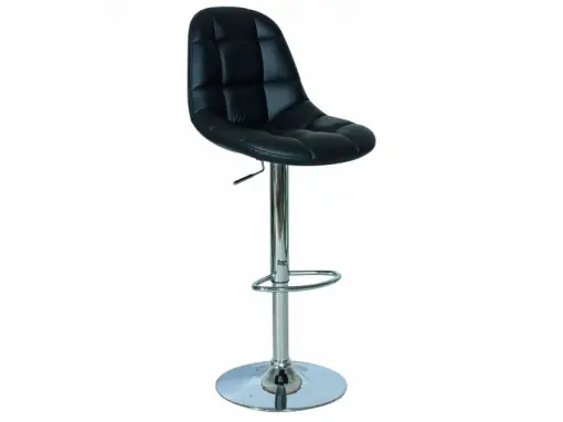 Cumpărături sigure SCAUN DE BAR C-198 NEGRU/CROM STIL MODERN