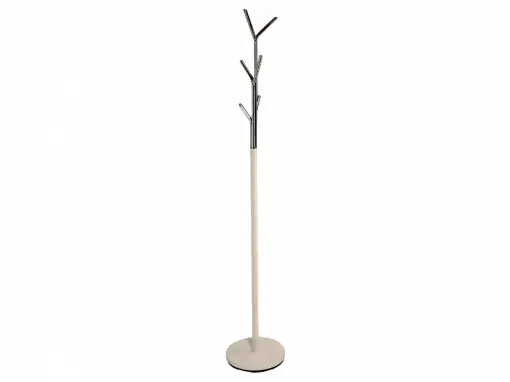 Reducere extra CUIER DE HAINE LETA, 174 CM, ALB/CROM, DIN METAL, STIL MODERN