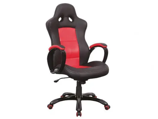 SCAUN DE BIROU DIRECTORIAL Q-029 NEGRU/ROSU STIL MODERN Ultima șansă