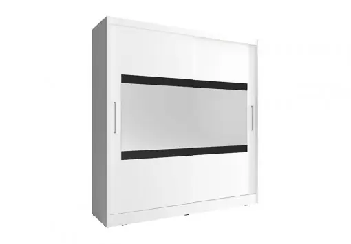 Calitate înaltă DULAP DORMITOR MAJA IV 180 ALB DESIGN MODERN PSK