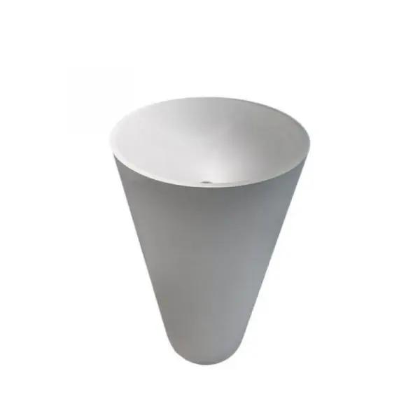 Lavoar freestanding, Dezit, round, compozit, 50x88 cm, alb opac Cel mai vândut