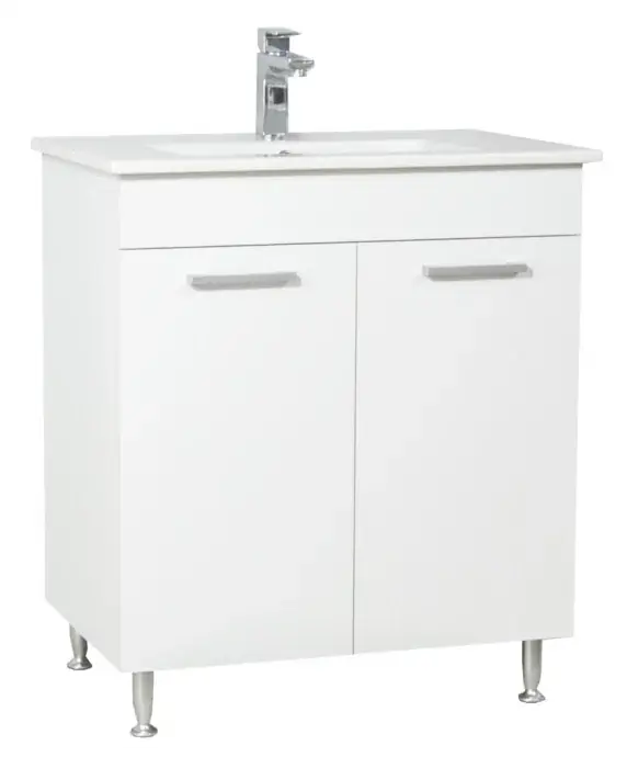 Ofertă exclusivă Set Baza si Lavoar seria 067, montat, 70 cm, alb